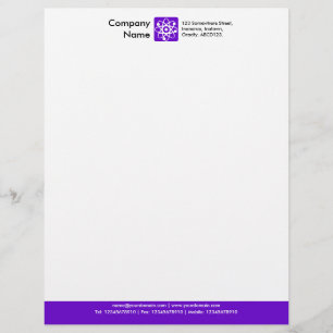 Lettre À En-tête Pied de page couleur - Violet