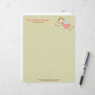 Lettre À En-tête Princesse Fée Rose Whimsical Et Étoiles Magiques