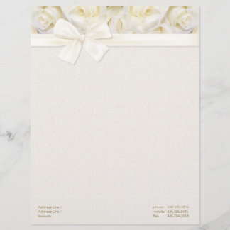 Lettre À En-tête Rose blanche Élégance 2 - Personnaliser