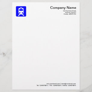 Lettre À En-tête Symbole du train - Bleu