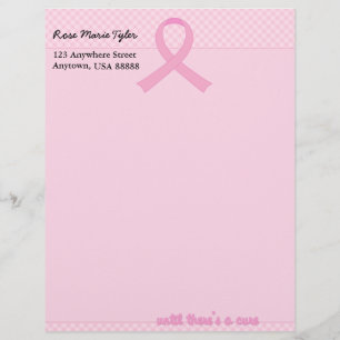 Lettre À En-tête Tartan rose de ruban