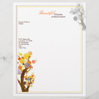 Lettre À En-tête Whimsical Boho Trees Design d'intérieur