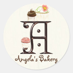 Lettre A Monogram Cupcake Logo Stickers d'entrepri