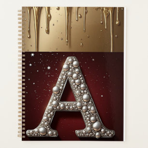 Lettre A Monogramme Doré Avec Métal Qui Dégouline