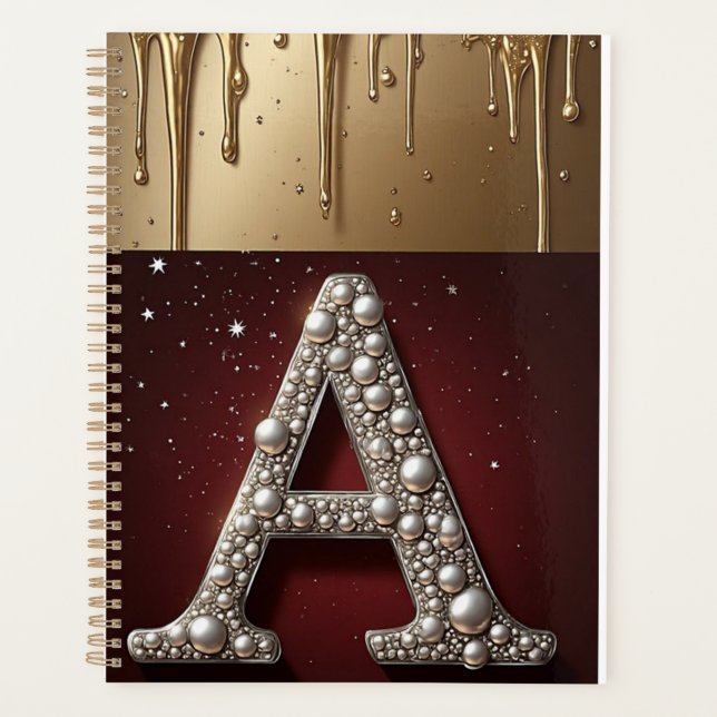 Lettre A Monogramme Doré Avec Métal Qui Dégouline (Devant)