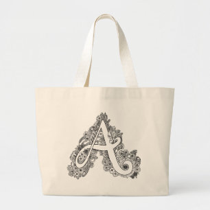 Lettre A sac fourre-tout monogramme de doodle