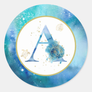 *~* LETTRE A - Sticker d'enveloppe nautique de pla