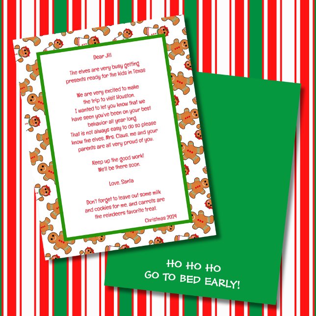 Lettre à thème pain d'épices du Père Noël (Créateur téléchargé)