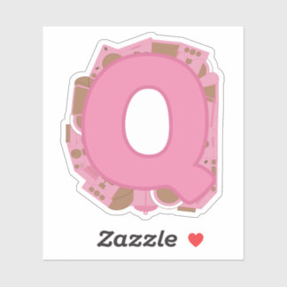 Lettre à thème Q Autocollant en vinyle coupé sur m