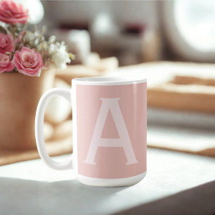 LETTRE Alphabet Blush rose Monogramme café Mug