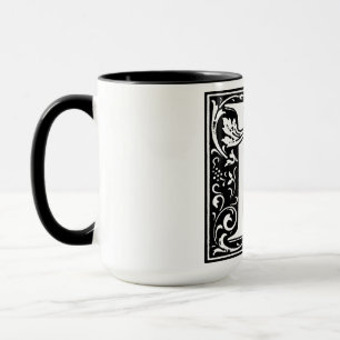 Lettre alphabet de style Renaissance E sur Mug