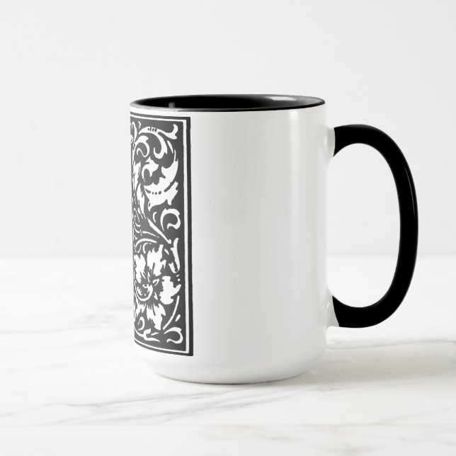 Lettre alphabet de style Renaissance J sur Mug (Droite)