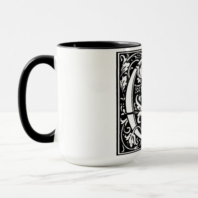 Lettre alphabet de style Renaissance O sur Mug (Gauche)