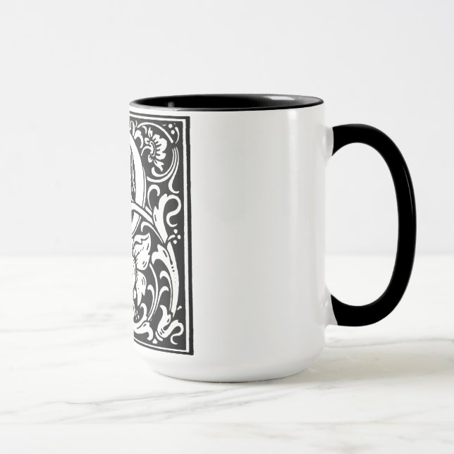 Lettre alphabet de style Renaissance P sur Mug (Droite)