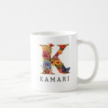 Lettre alphabet du jardin K Monogramme Café Mug