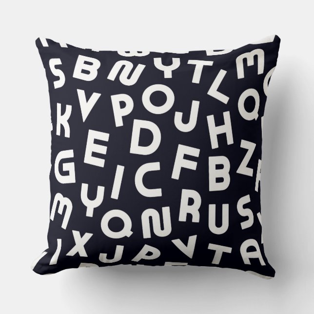 Lettre alphabet noir/blanc Coussin (Recto)