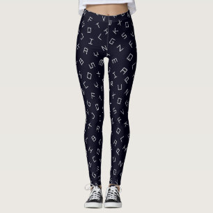 Lettre alphabet noir Femmes Leggings