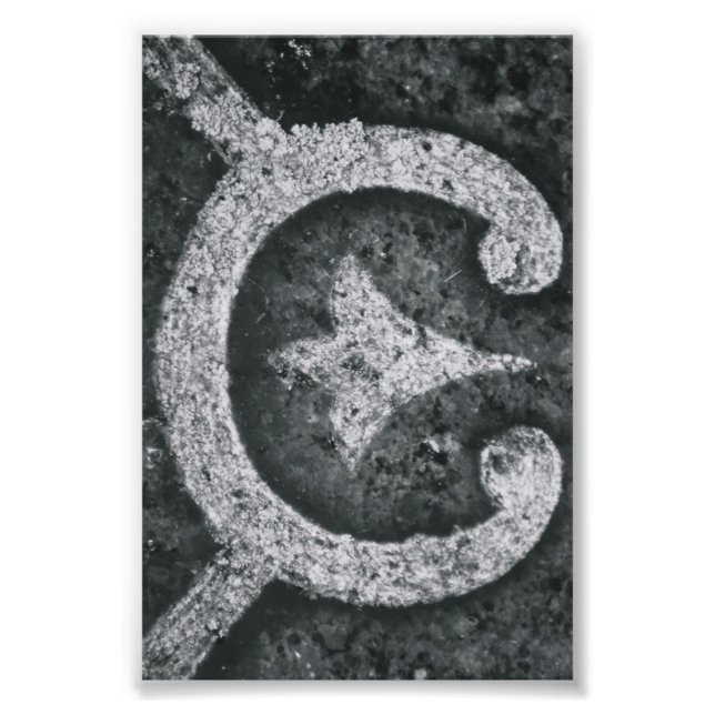 LETTRE Alphabet Photographie C1 Noir et Blanc 4x6 (Devant)