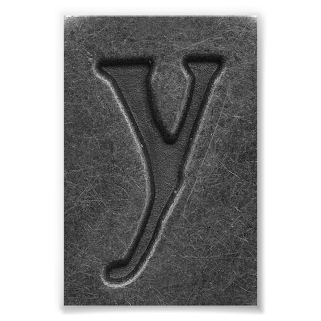 LETTRE Alphabet Photographie Y6 Noir et Blanc 4x6 (Devant)