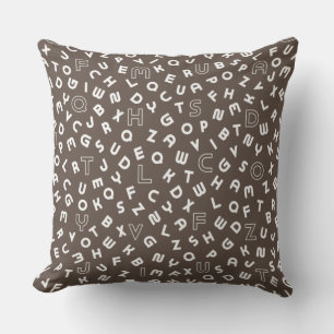 LETTRE Alphabet Taupe Oreiller Poster de animal