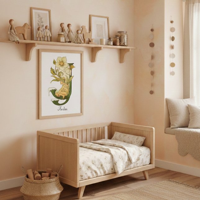 Lettre alphabet Vintage personnalisée Poster J (Créateur téléchargé)