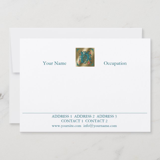 Lettre antique H - Carte de correspondance (Devant)