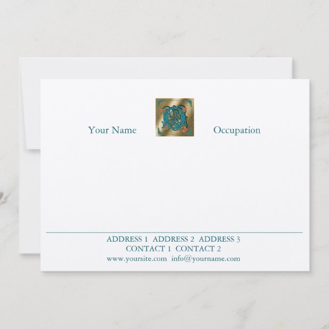 Lettre antique Q - Carte de correspondance (Devant)