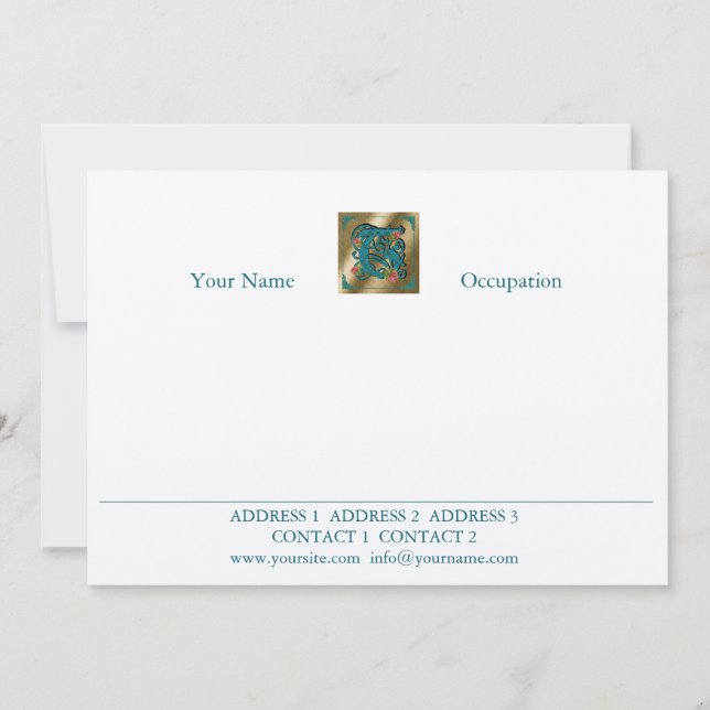 Lettre antique T - Carte de correspondance (Devant)