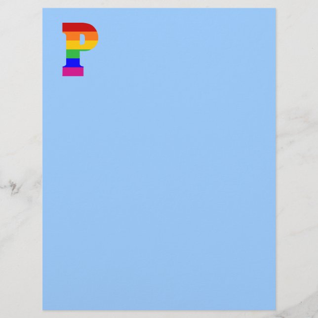 LETTRE arc-en-ciel P (Devant)