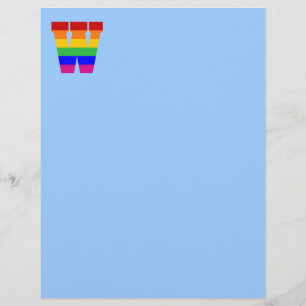 Lettre arc-en-ciel W