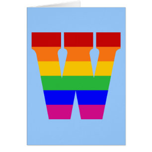 Lettre arc-en-ciel W