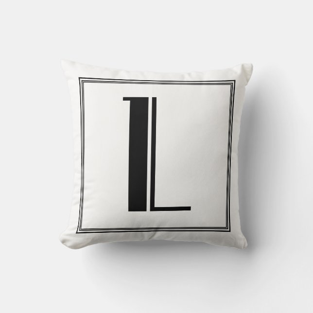 Lettre Art déco L Coussin monogramme (Recto)