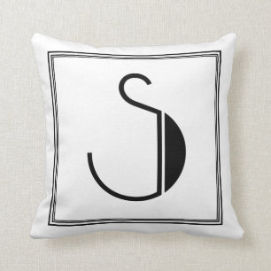 Lettre Art Déco S Coussin monogramme