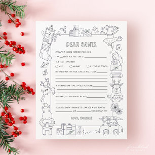 Lettre au Père Noël & Liste de Vœux avec Page de C