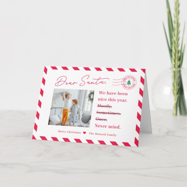 Lettre aux enfants Père Noël Cartes photos de Noël (Devant)