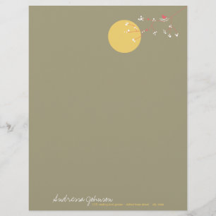 Lettre Avec Motif En-tête du Baby shower de la famille des oiseaux n