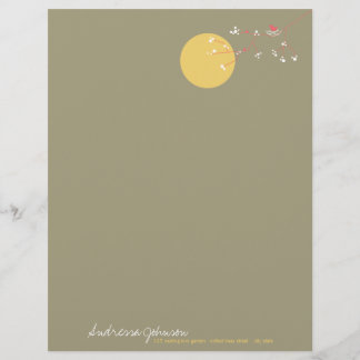 Lettre Avec Motif En-tête du Baby shower de la famille des oiseaux n