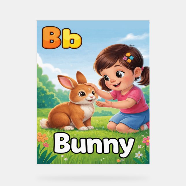 Lettre B Affiche Alphabet - B est pour Lapin - Mig (Recto)
