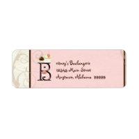 Lettre B Cupcake Adresse professionnelle Étiquette