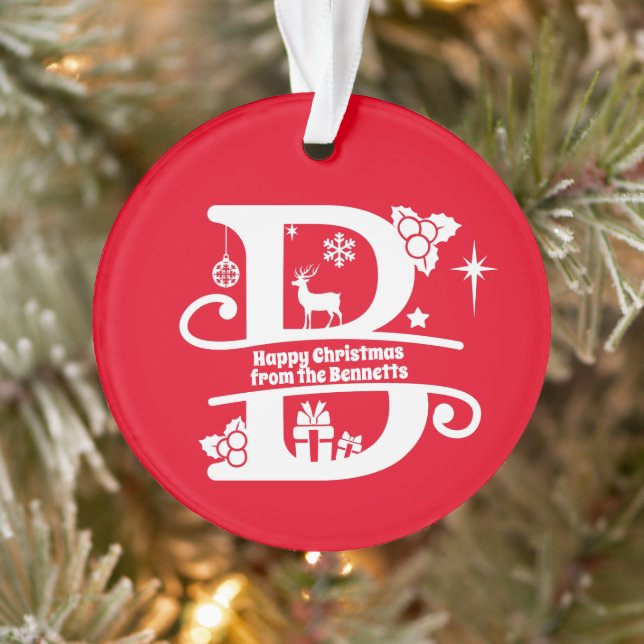 Lettre B Monogramme Nom de famille initial Salutat (Arbre)