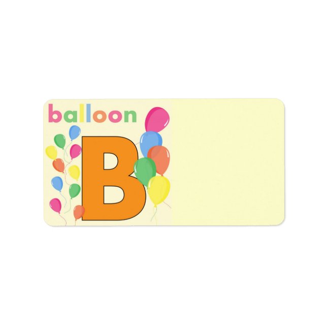 Lettre ballons B Étiquette de adresse (Devant)