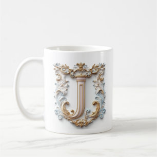Lettre baroque 'J' Mug pour une Princesse au café
