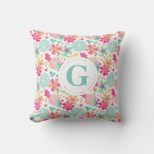 LETTRE Bébé Filles MODÈLE Floral Coussin