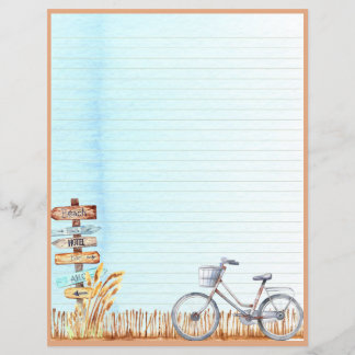 LETTRE Bicyclette ÉTÉ BORD DE LA PLAGE Papier