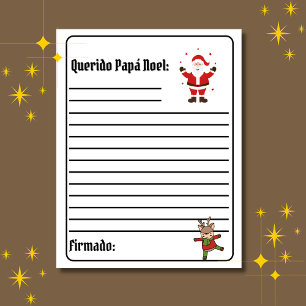 LETTRE BLANCHE espagnole Carta Para Papá Noel Père