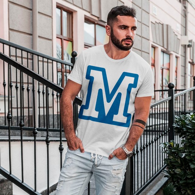 LETTRE BLEUE M Mens T-shirt (Créateur téléchargé)