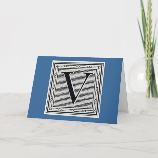 Lettre bloc "V" Bois coupé en bois (Devant)