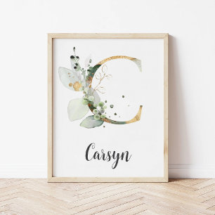 Lettre C Monogramme Impression de nom de nurserie