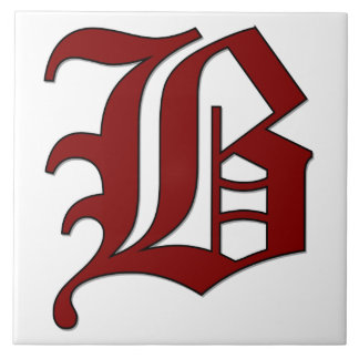 Lettre Canterbury B en carreaux Monogrammes rouges