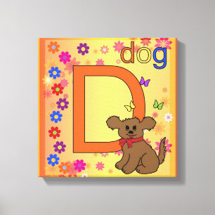 LETTRE CHIEN D toile enveloppée